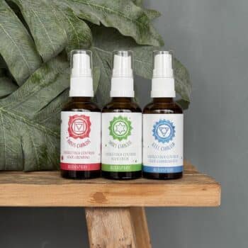 De complete set aurasprays Chakra lijn van De Groene Linde