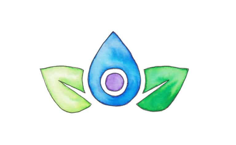 Het logo van De Groene Linde uitgevoerd in kleurrijk waterverf