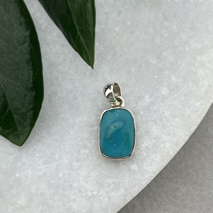 turkoois hanger zilver van de groene linde