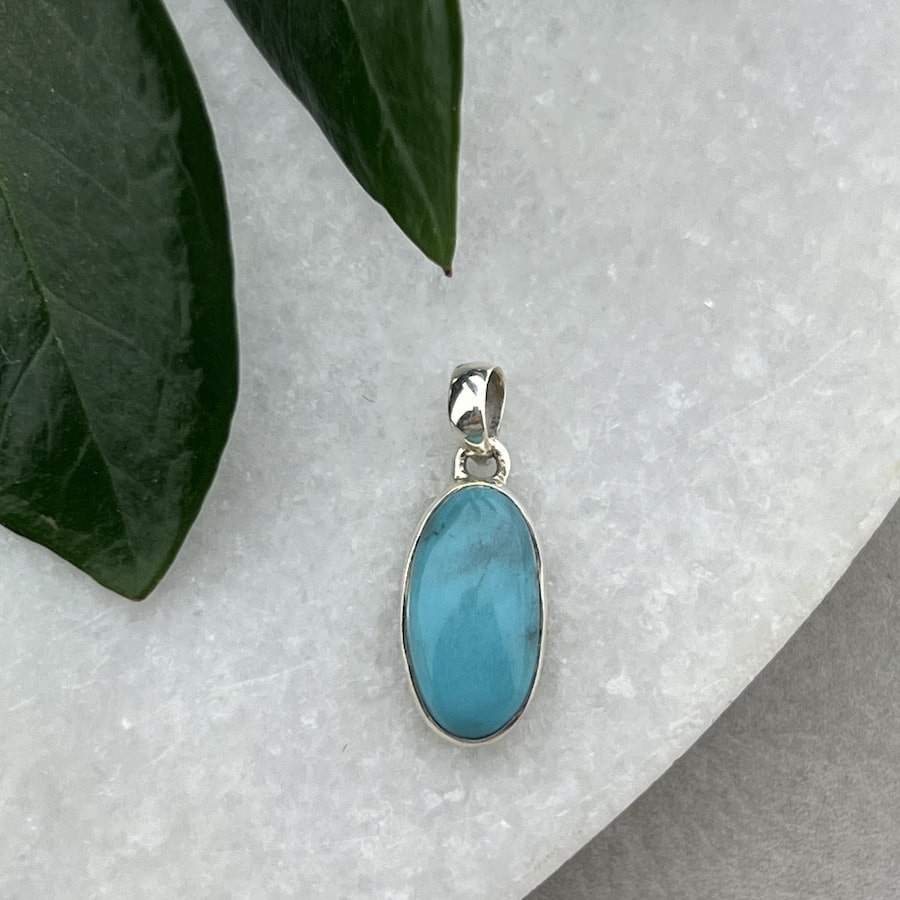 turkoois in zilver hanger van de groene linde