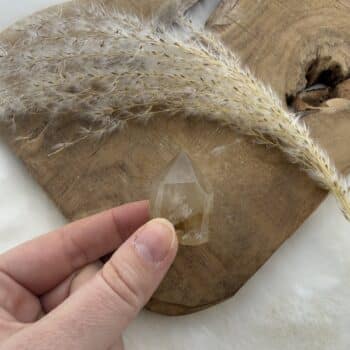 natuurlijke citrien punt van de groene linde